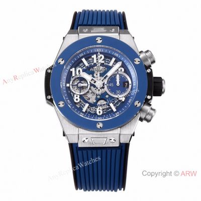 ZF Factory Replica Hublot Unico King hub 1280 Watch Blue Ceramic Bezel 44mm